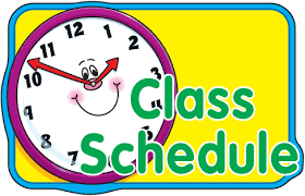 Cartoon clock class schedule