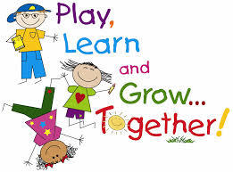 Play, learn and grow together words with animated kids